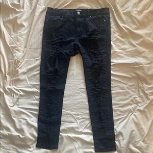 Forever 21 Plus Size Black Ripped Jeans